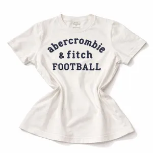 Vintage Y2K Abercrombie & Fitch white babydoll football tee thumbnail 1