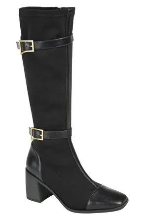NWT Journee Collection Womens Buckle Knee High Gaibree Boots Black 8.5M thumbnail 1