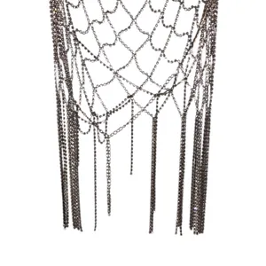 NWT Claire's Silver Metal Rhinestone Chain Body Shirt Party Rave Sexy thumbnail 4