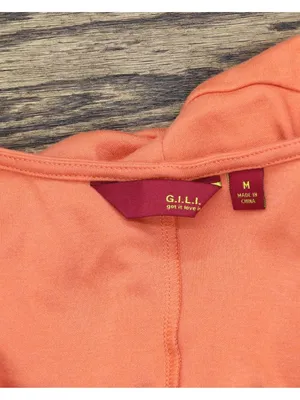 G.I.L.I. Womens Sleeveless Asymmetric Hem Knit Dress with V-neck Orange M thumbnail 3