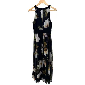 Joseph Ribkoff Floral Halter Maxi Dress Black Off White Womens 8 NEW Guest‎ thumbnail 5