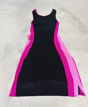 Beach riot Black and Pink Colorblock Tank Dress tennis built in shorts medium thumbnail 1