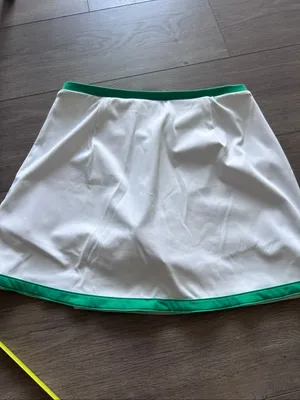 J. Crew Cloudstretch Wrap Tennis Skirt Skort Size s White Green Pickleball BP01 thumbnail 6
