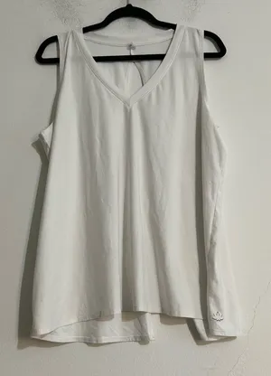 Beyond Yoga Featherweight All About It Split Back Tank White Size 1X thumbnail 1