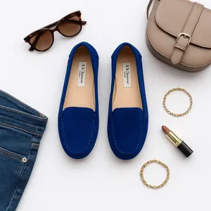 L.K. Bennett Blue Suede Loafers Moccasins Flats Made Italy Women's Size 36 NWOT thumbnail 12