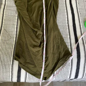 Venus Green Racerback‎ Dress XS Ruched Side Sleeveless Midi Minimalist Bodycon Coverup thumbnail 7