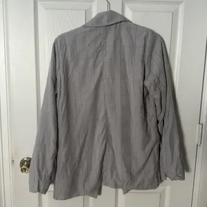 Abercrombie & Fitch Gray Checkered Blazer medium thumbnail 4