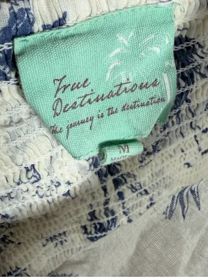 True Destinations Resort Wear Printed Beach Scene Mini Dress/Coverup size medium thumbnail 5