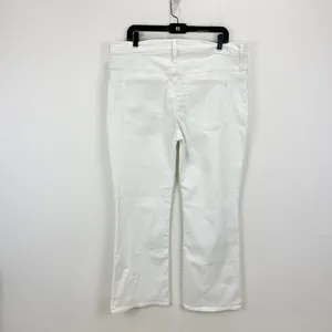 Madewell Kick Out Crop Jeans Pure White Stretch Mid Rise Flare NI961 US 33 NWT thumbnail 12