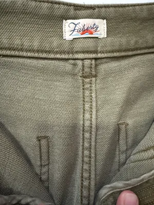 Faherty Stretch Terry Patch Pocket Pants Army Olive Green Flat Front EUC Size 28 thumbnail 3