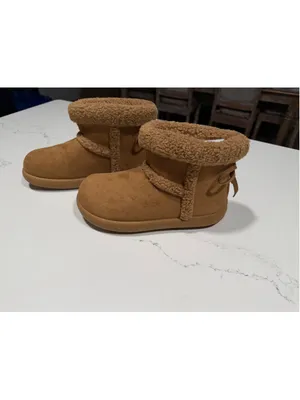NEW Vegan Suede Fleece Bow Boots Mini Snow Boots Ankle Booties 8.5 thumbnail 6