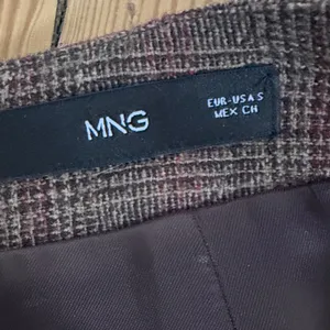 Mango Chic Plaid / Checkered Gathered Wool Blend Mini Skirt in Brown and Red thumbnail 4