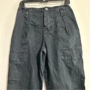 Free People Boyfriend Chino Utility Pants Black Size 6 thumbnail 5