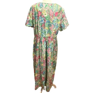The Vermont Country Store Plus Size 1X Floral Midi Dress 100% Cotton Spring thumbnail 2