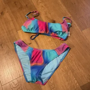 Wild Fable Blue Pink Bikini Top Bottom Colorblock Swim Women thumbnail 3