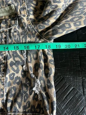 Vintage Havana Leopard Animal Print Stretch Cropped Button Front Jacket Size L thumbnail 7