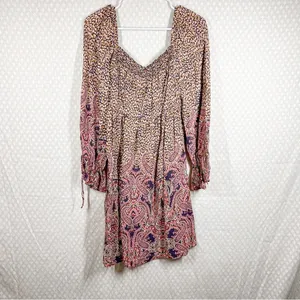 Anthropologie Maeve Brown‎ Pink Leopard Paisley Print Milo Dress thumbnail 3
