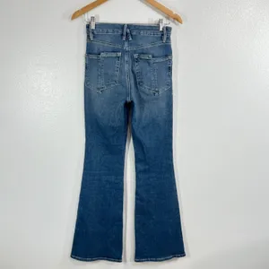 Good American Good Legs Flare Jeans Cashmere Blend Split Back Pocket Size 4 / 27 thumbnail 3