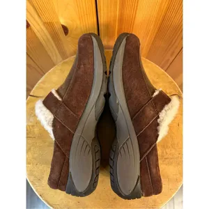 Merrell Women's Leather Encore Buckle Puff Slide Mules Faux Fur Cocoa size 5 thumbnail 6