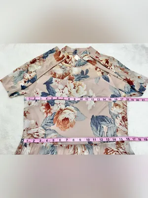 Kate and Lily Floral Mock-Neck Long Sleeve Maxi Dress Blush Pink Size 10 thumbnail 10