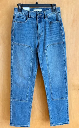 Eunina Olsen‎ Straight Leg Jeans Womens 5/27 Blue Super High Rise Double Knee thumbnail 1