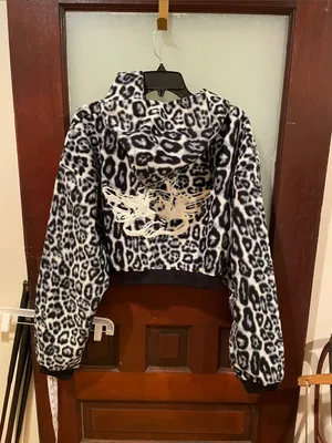 Boys Lie Black & White Leopard Fuzzy Zip Hoodie thumbnail 3