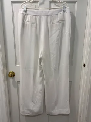 Lafayette 148 Women’s Finesse Crepe Gate Full Leg Pants Size 16 White EUC Dressy thumbnail 3