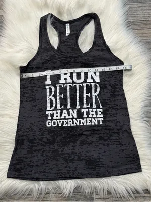 I Run Better Than The Government Running Racerback Tank Top Size Medium thumbnail 4