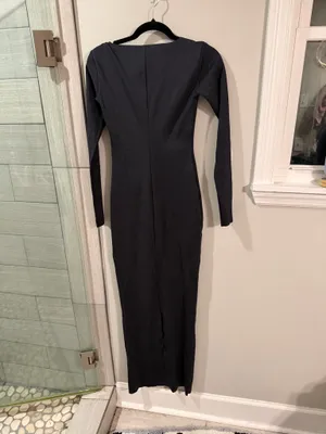 SKIMS Long Sleeve Dress Maxi Black thumbnail 2