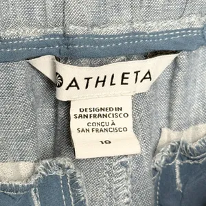 Athleta Cabo Linen Jogger Pants in Blue Women’s Size 10 thumbnail 10