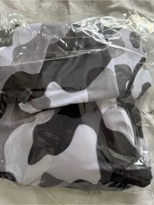 NWT Camouflage or leopard Sports Bra & Bike Shorts Set - Black/Grey, size M XL thumbnail 13