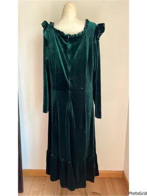 Ivy City Co Cleopatra Green Long Sleeve Velvet Dress XL thumbnail 3