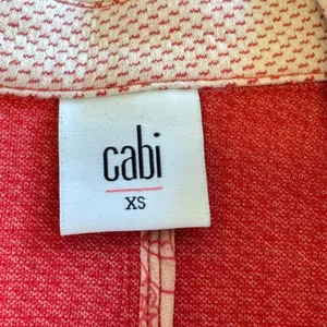 Cabi Red White Textured Knit Crop Jacket Women's‎ XS Notch Lapel Blazer Spring thumbnail 6