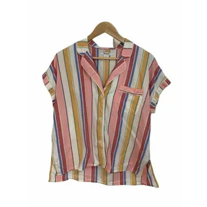Madewell Bedtime Pajama‎ Top in Rainbow Stripe Size Medium #L0342 thumbnail 2