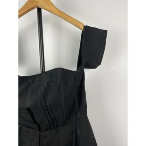 Selfie Leslie Black Jessa Hi-Low‎ Chiffon Flowy Summer Brunch Romper Size M thumbnail 4