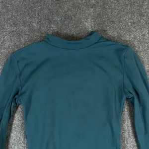 Babaton Mock Neck Long Sleeve Bodysuit Teal Green 2XS Thong Snap Closure thumbnail 7