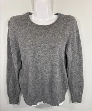 Quince Gray 100% Mongolian Cashmere Crew Neck Sweater Women M NWT Luxury Basic thumbnail 1