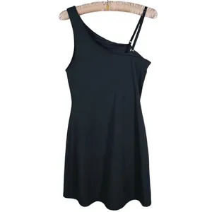 Abercrombie & Fitch One Shoulder Traveler Mini Dress Size M Tall Black Going Out thumbnail 3