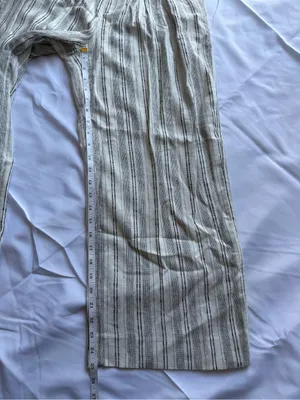 Anthropologie Ett:Twa Mauritius Paperbag Waisted Belted White Black Pants Size 0 thumbnail 9
