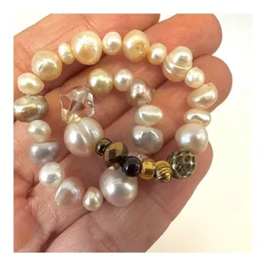 Pearl beaded stretchy bracelet thumbnail 2