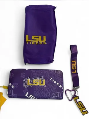 Montana West LSU Purple and Gold Wallet Wristlet Set NWT thumbnail 1