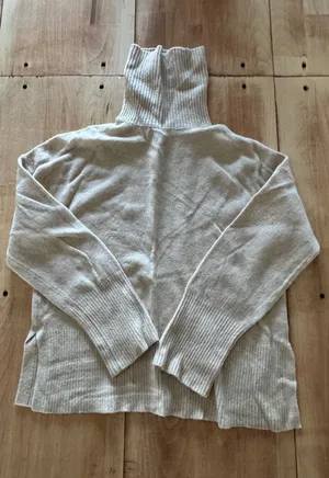 J.Crew Womens XS Beige Merino‎ Wool Alpaca Blend Turtleneck Sweater Side Slit thumbnail 1