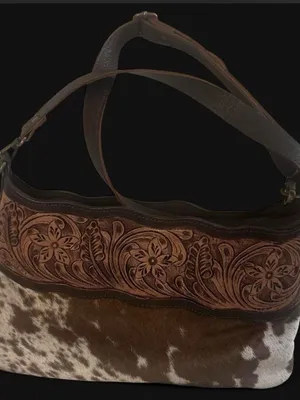 Merbaa Tooled Leather & Cowhide Shoulder/Crossbody Bag thumbnail 1