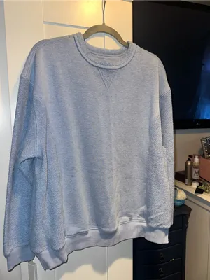 Aerie Fleece + Terry Cloth Sleeves Oversized Crewneck Sweatshirt. thumbnail 2