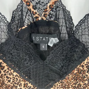 1. State Chiffon Leopard Animal Print Lace Cami Y2K‎ Mob Wife thumbnail 2