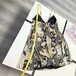 🖤 ZARA Woman Snakeskin Print Mini Dress Tie Back Adjustable Straps Sz XS🖤 thumbnail 16