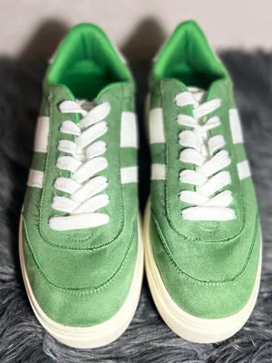 Madden Girl Y2K Navida Sneaker Green Platform White Strip Sneakers Size 9 thumbnail 7
