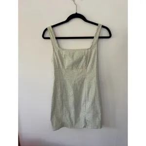 Lulu's Happy Chance Sage Green Gingham Square Neck Mini Dress size XS thumbnail 3