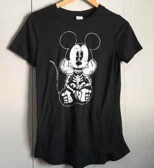 Disney Halloween Time Mickey Mouse Skeleton Graphic Tee Small thumbnail 3