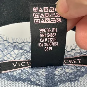 Victoria's Secret Sheer Mesh Lace Kimono Robe Slate Blue Open Front M/L thumbnail 5